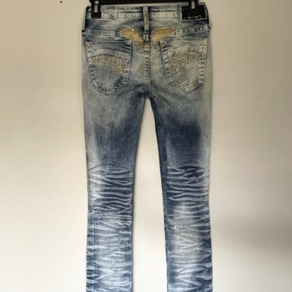 Women Robin's Jean 'Marilyn' w Gold Studs & Gold Wings - Size 24